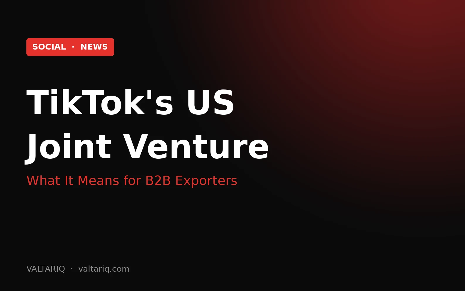 TikTok's US Joint Venture: What It Means for B2B Exporters in 2026